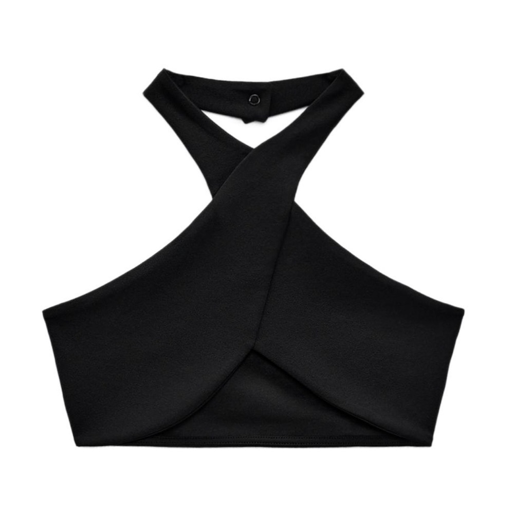 Zara Black Halter Neck Women's Top